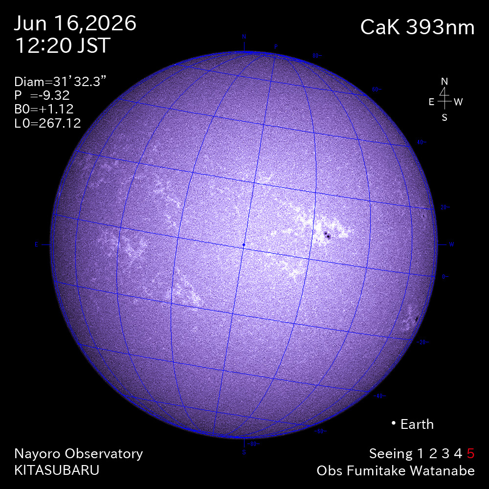 2026年6月16日 CaK波長の太陽