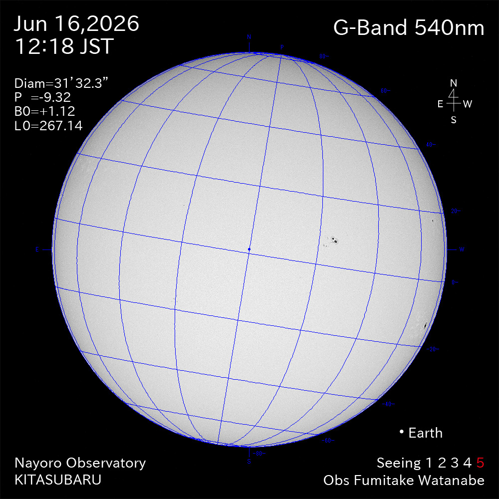 2026年6月16日 540nm波長の太陽