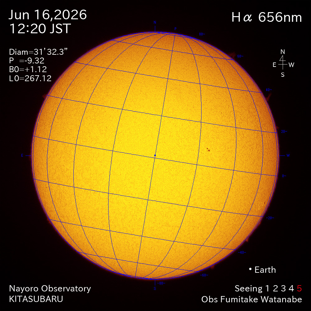 2026年6月16日 Ha波長の太陽