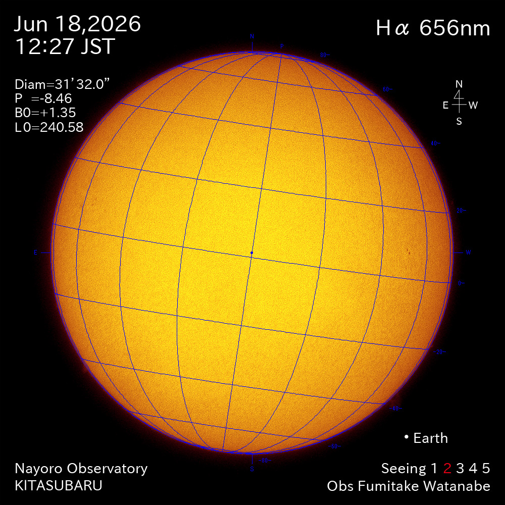 2026年6月18日 Ha波長の太陽