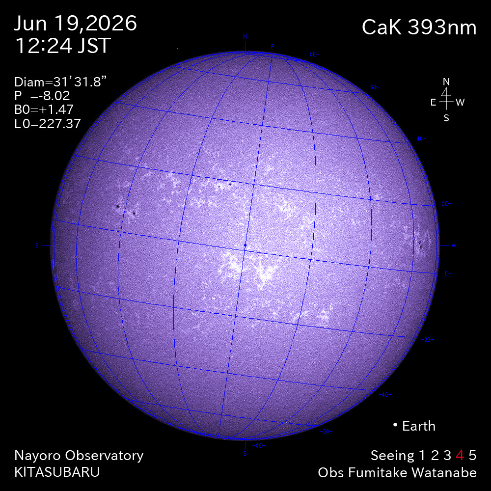 2026年6月19日 CaK波長の太陽