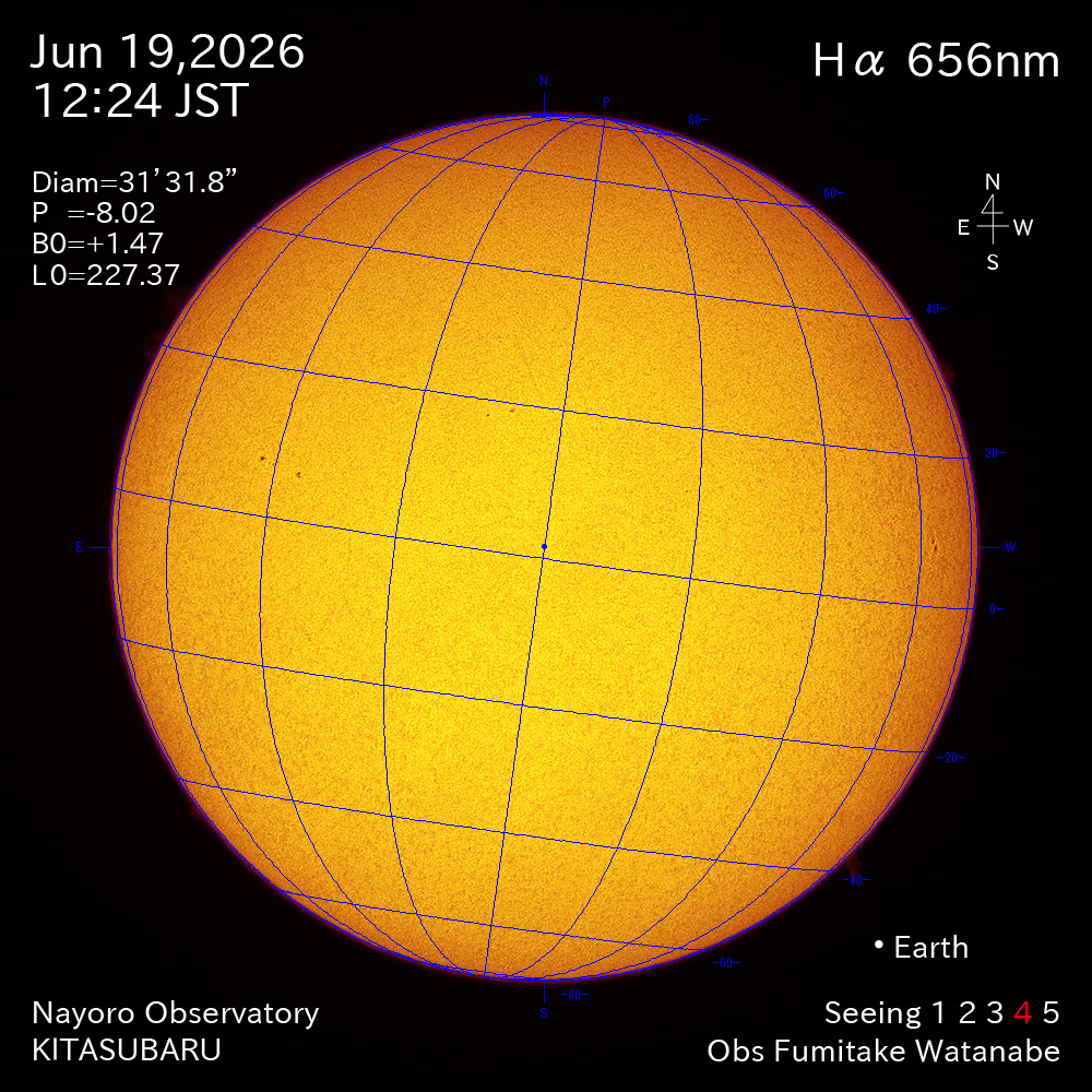 2026年6月19日 Ha波長の太陽