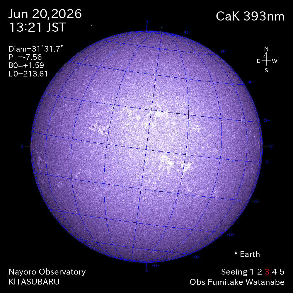 2026年6月20日 CaK波長の太陽