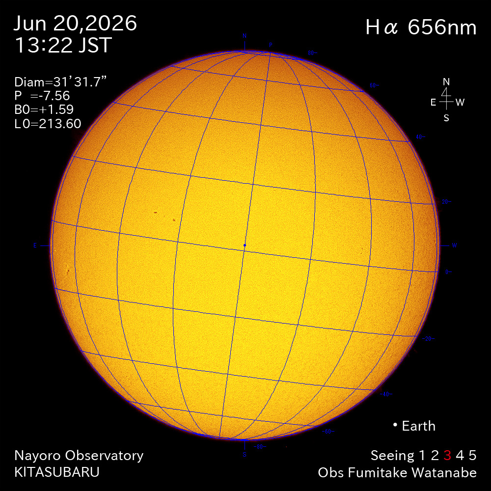 2026年6月20日 Ha波長の太陽