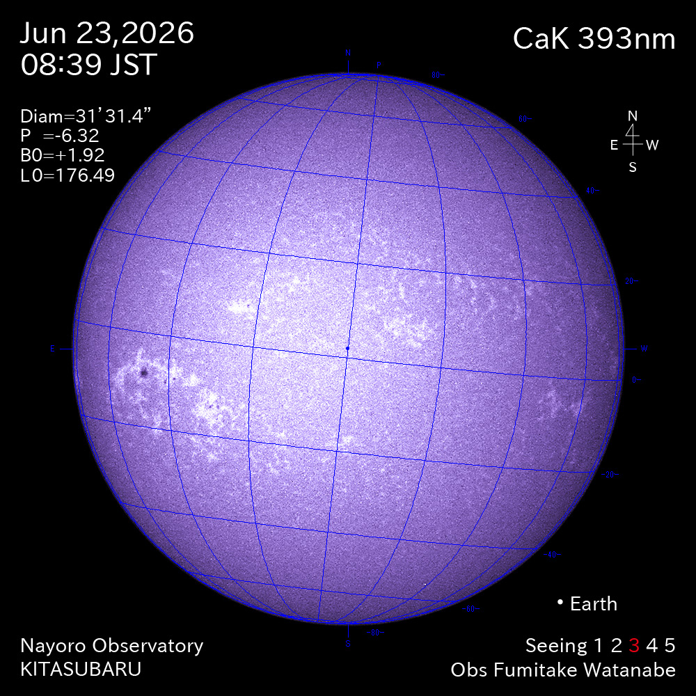2026年6月22日 CaK波長の太陽