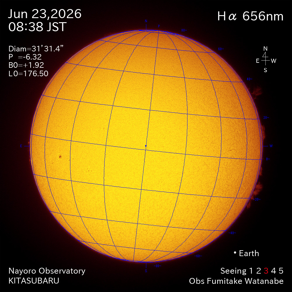 2026年6月22日 Ha波長の太陽
