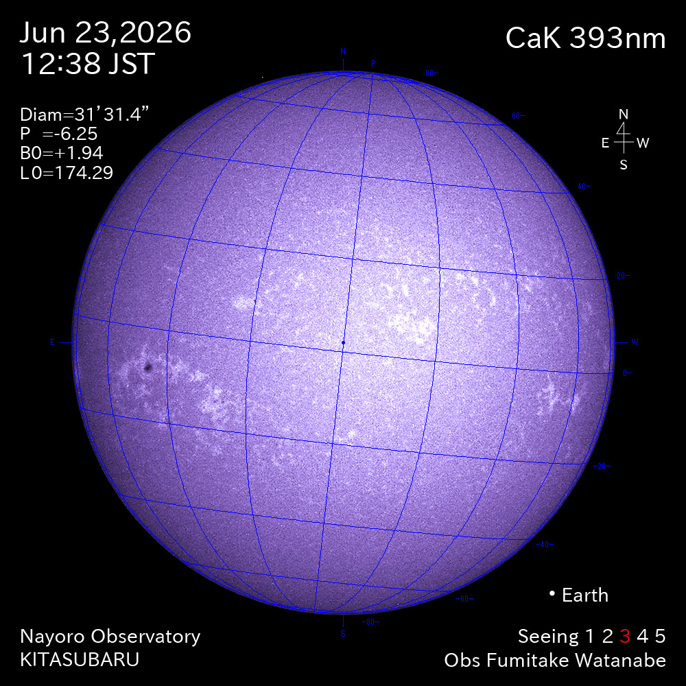 2026年6月23日 CaK波長の太陽