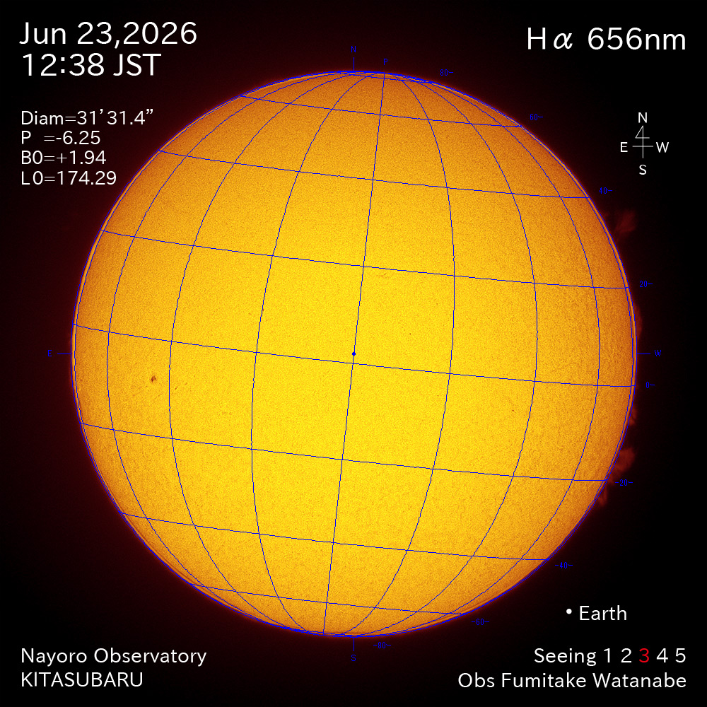2026年6月23日 Ha波長の太陽