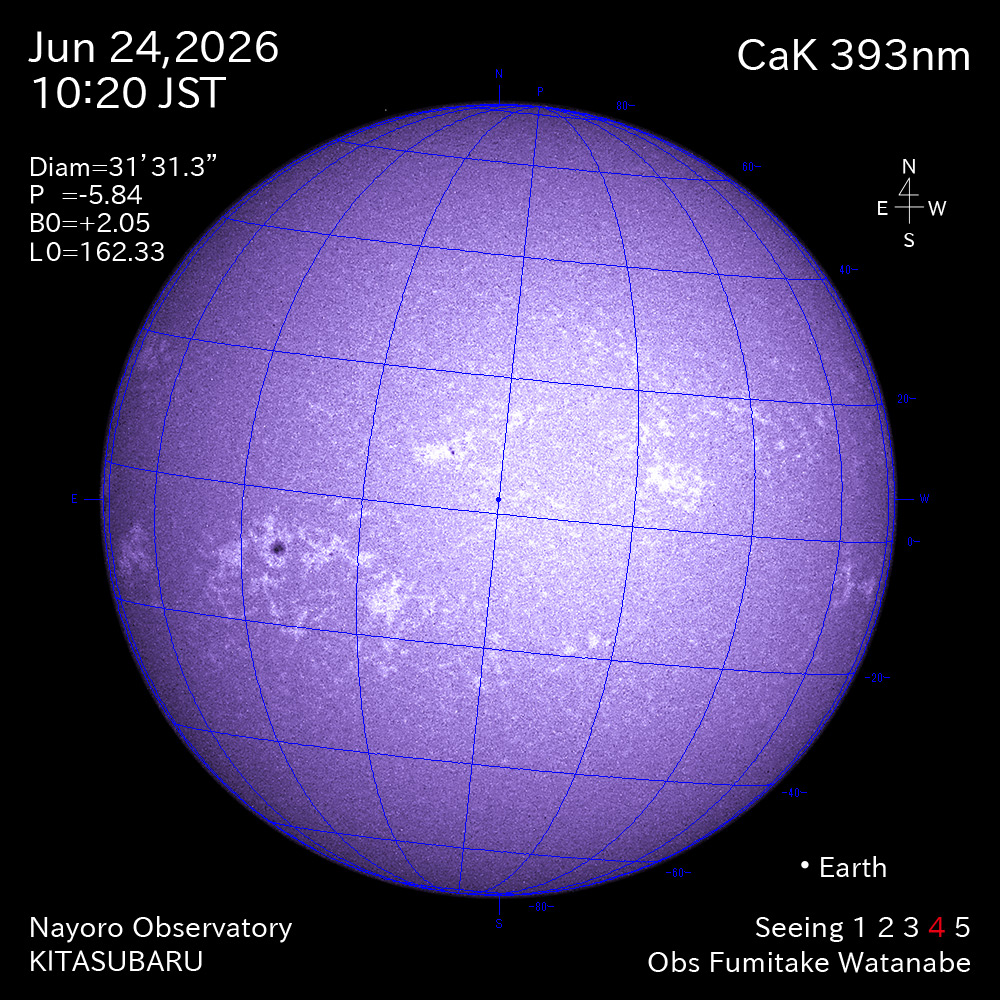 2026年6月24日 CaK波長の太陽