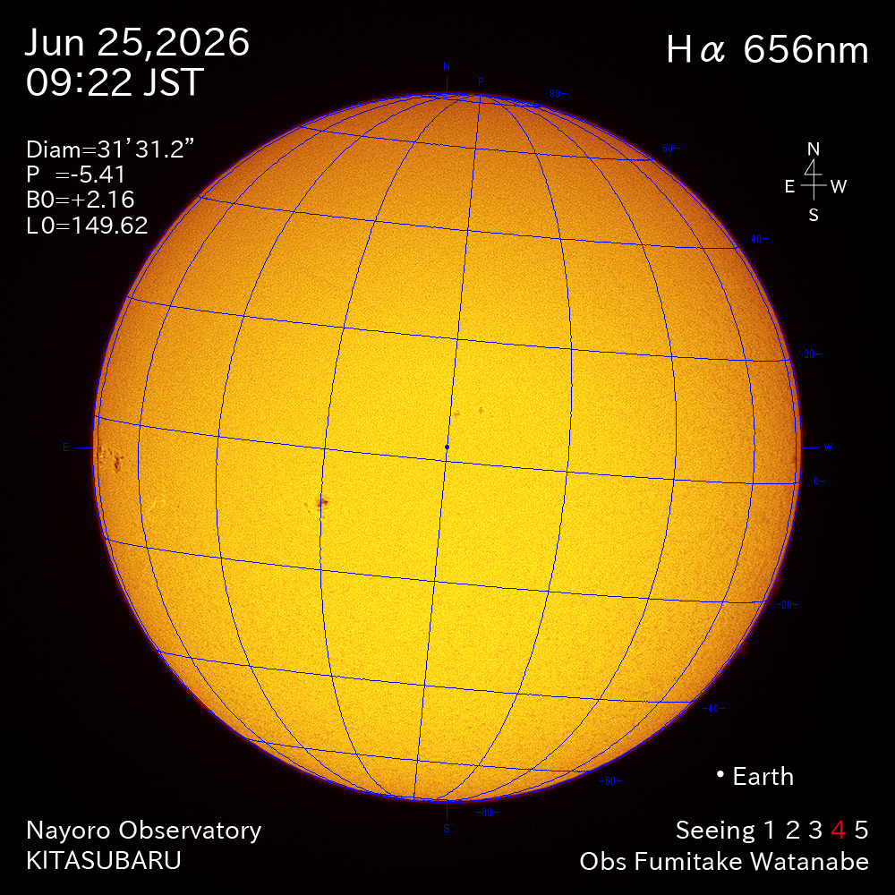 2026年6月25日 Ha波長の太陽