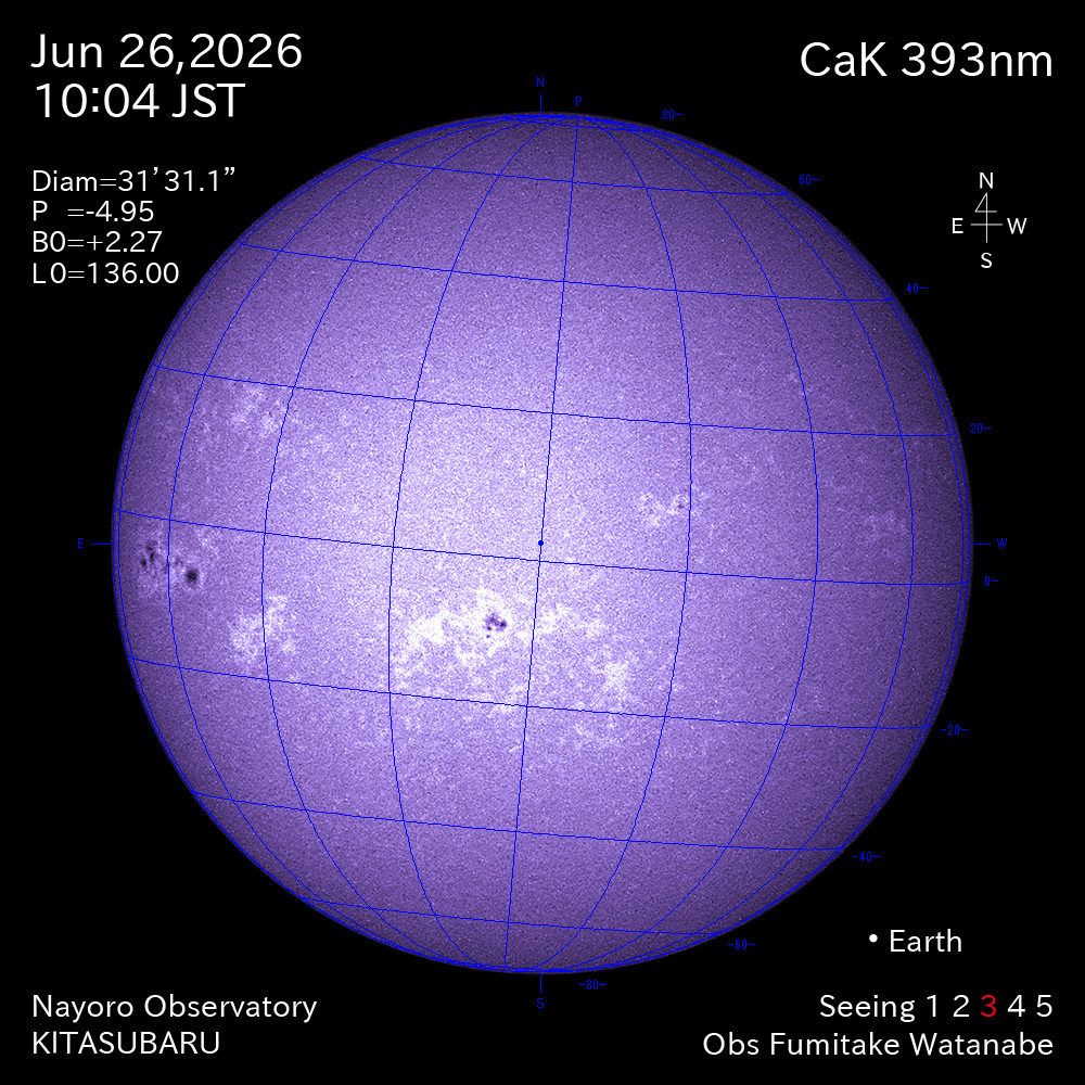 2026年6月26日 CaK波長の太陽