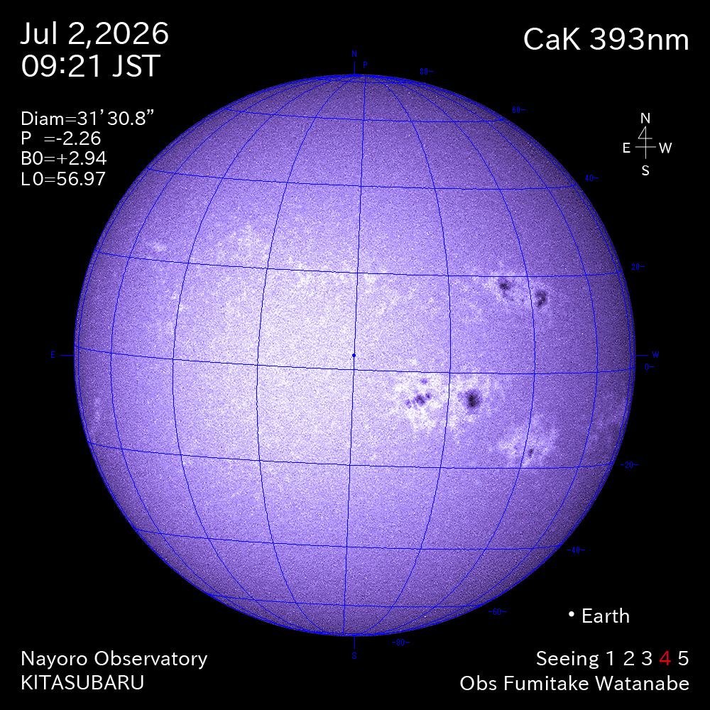 2026年7月2日 CaK波長の太陽