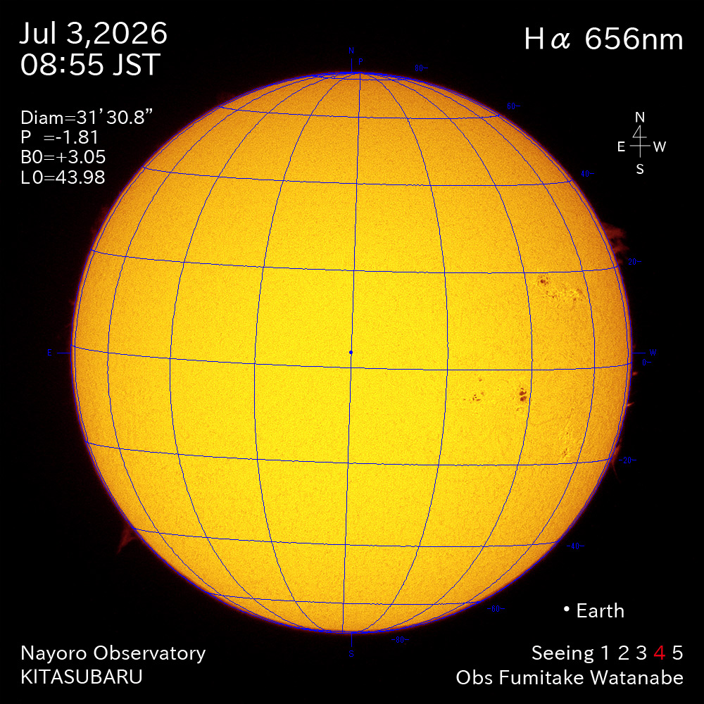 2026年7月3日 Ha波長の太陽