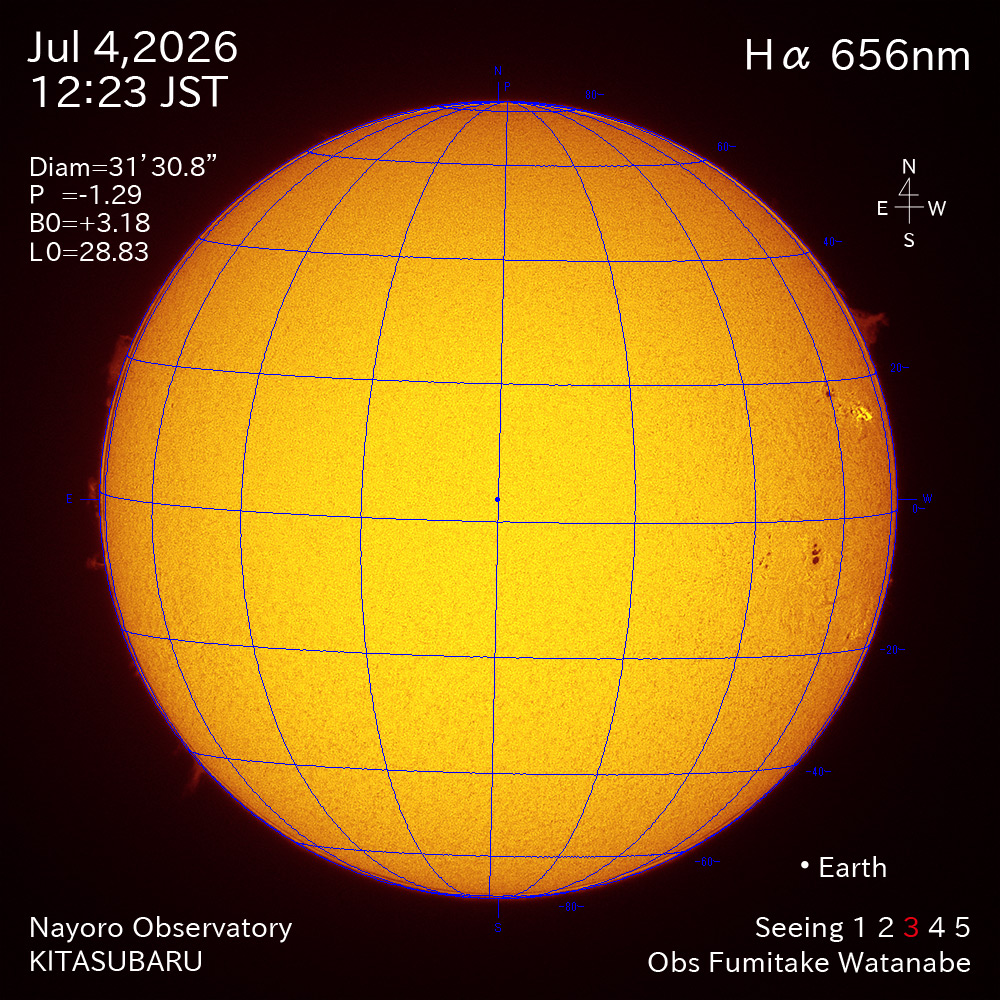 2026年7月4日 Ha波長の太陽