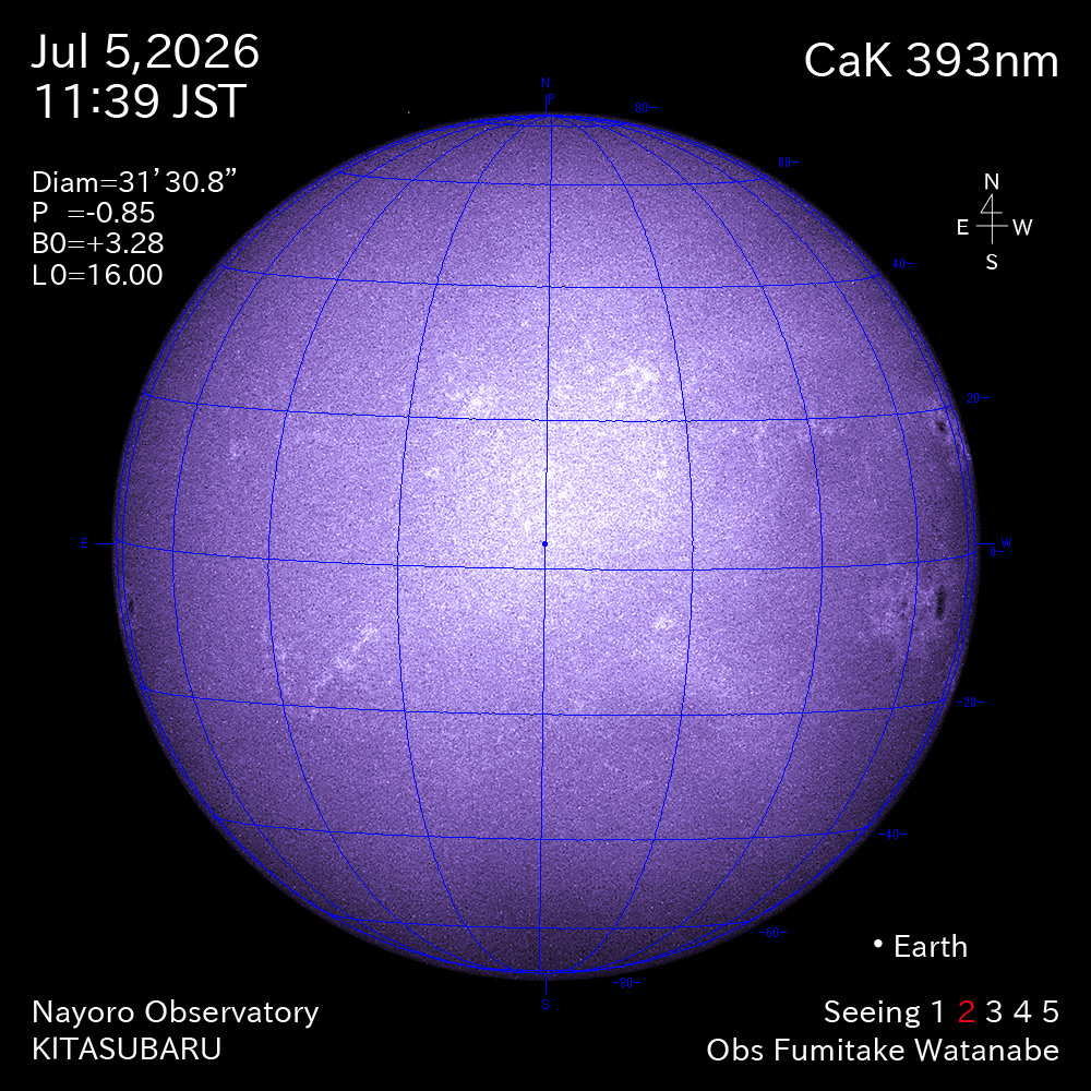 2026年7月5日 CaK波長の太陽