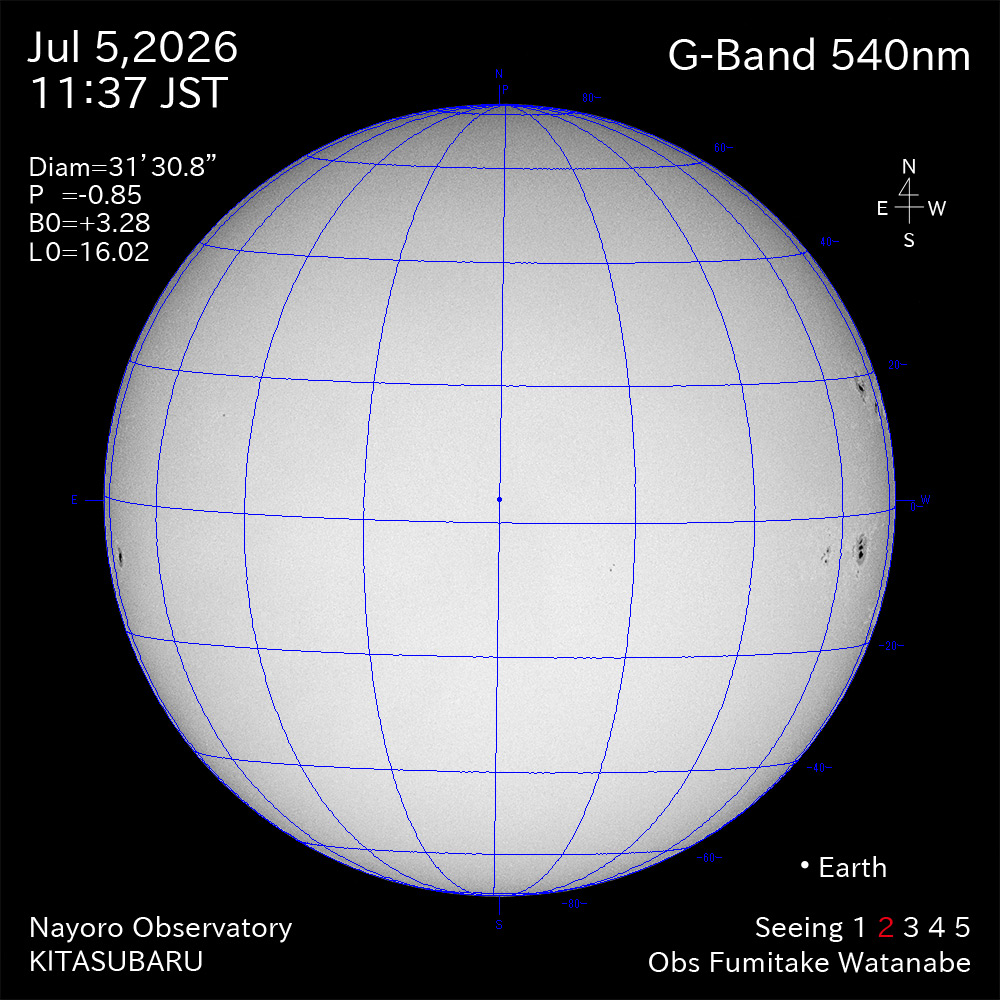 2026年7月5日 540nm波長の太陽