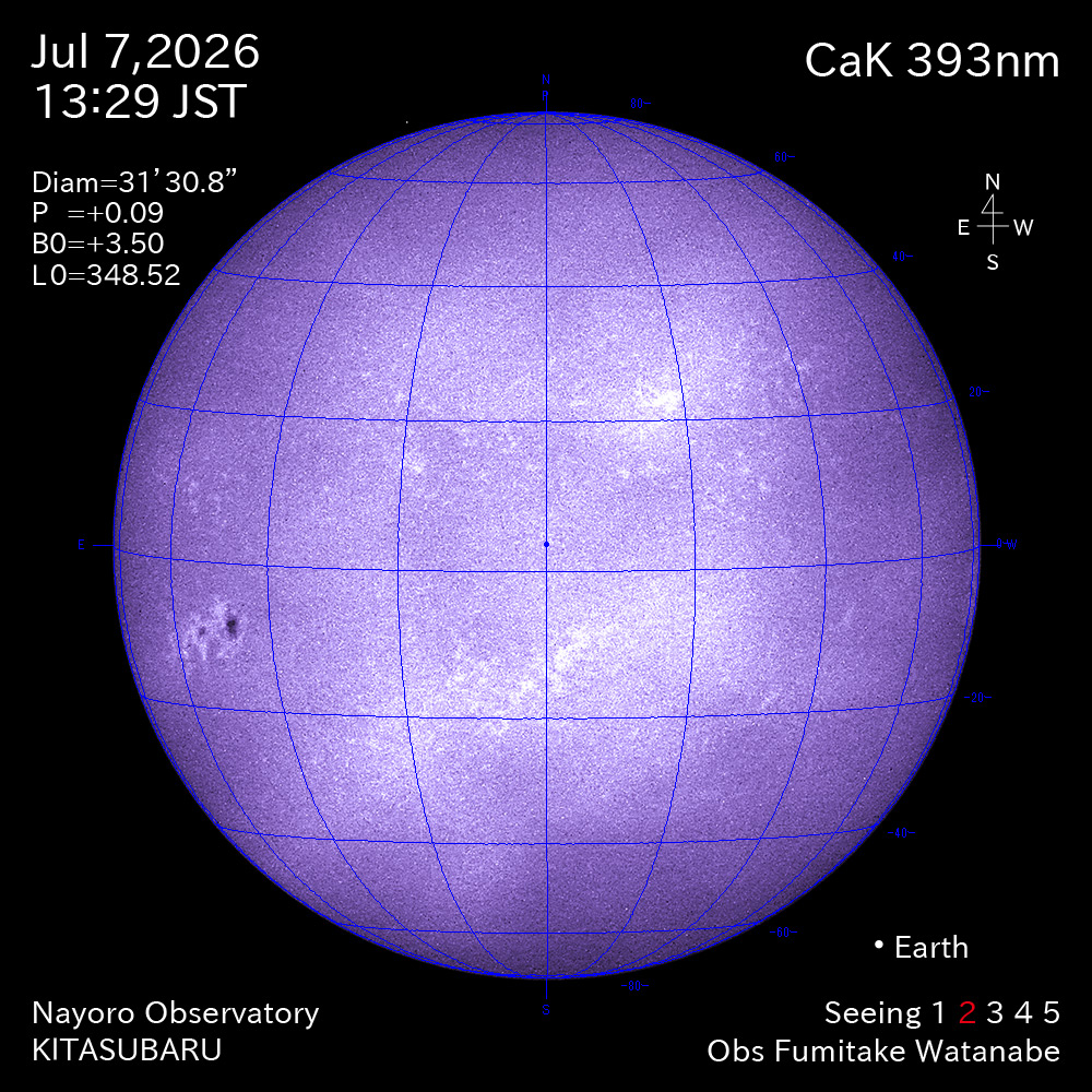 2026年7月7日 CaK波長の太陽