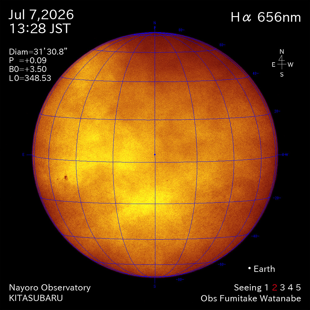 2026年7月7日 Ha波長の太陽