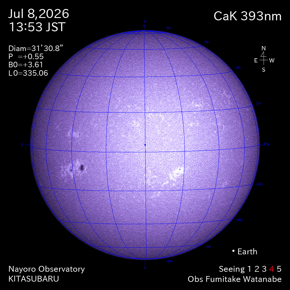 2026年7月8日 CaK波長の太陽