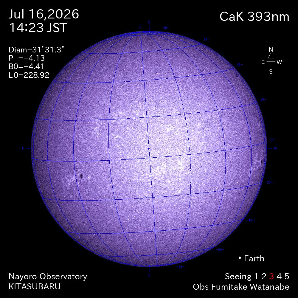 2026年7月16日 CaK波長の太陽