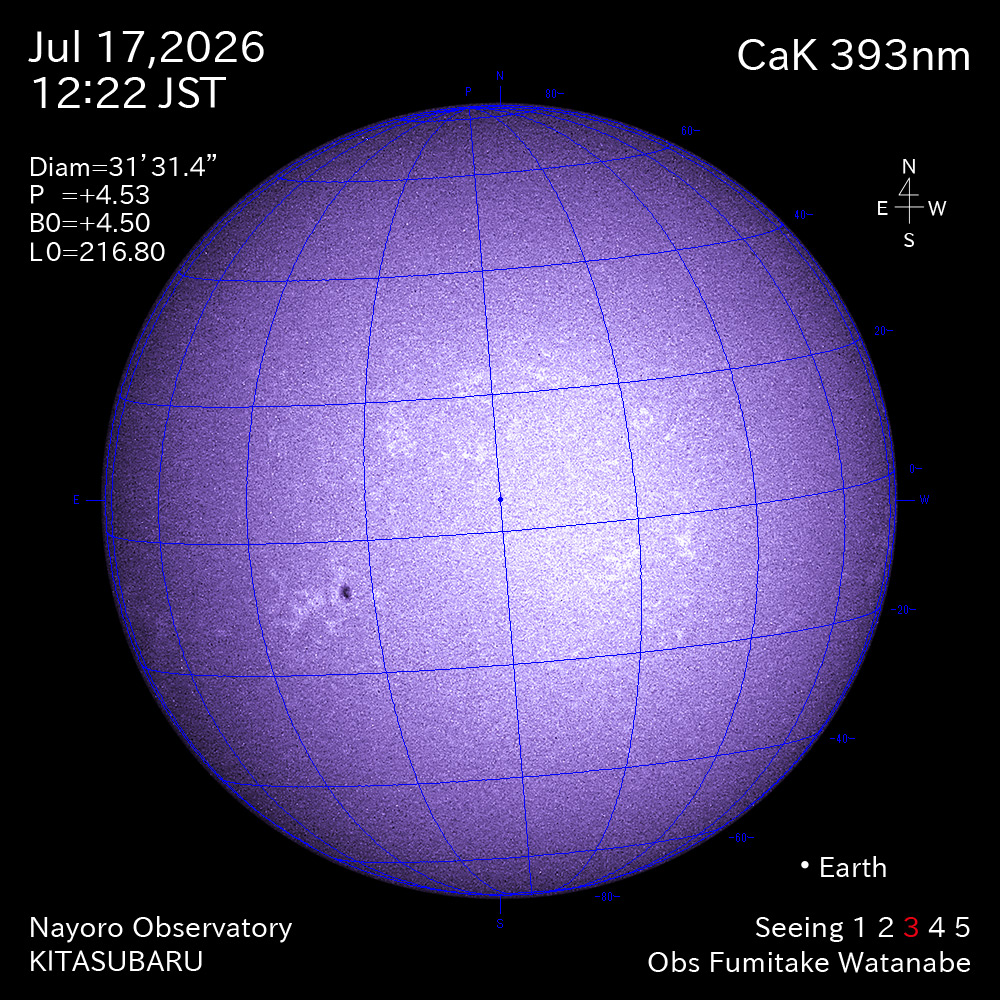 2026年7月17日 CaK波長の太陽