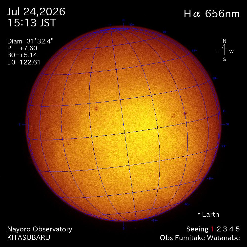 2026年7月24日 Ha波長の太陽