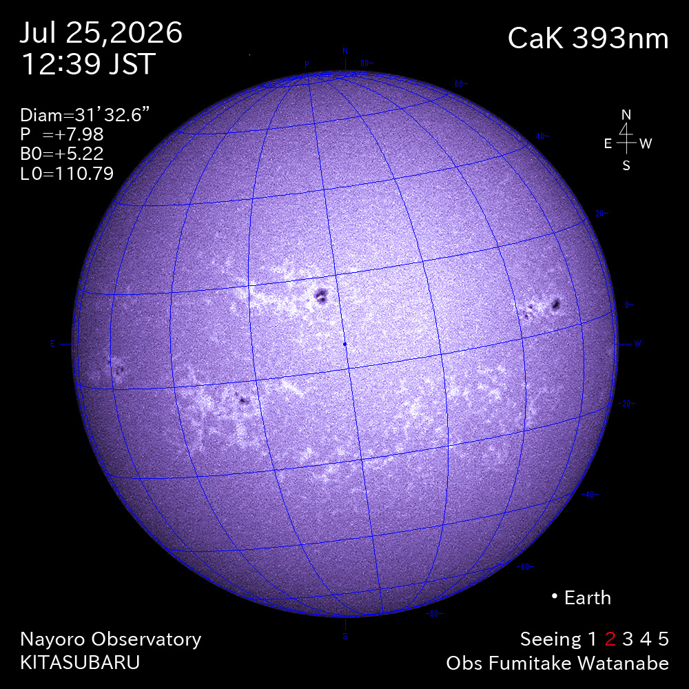 2026年7月25日 CaK波長の太陽