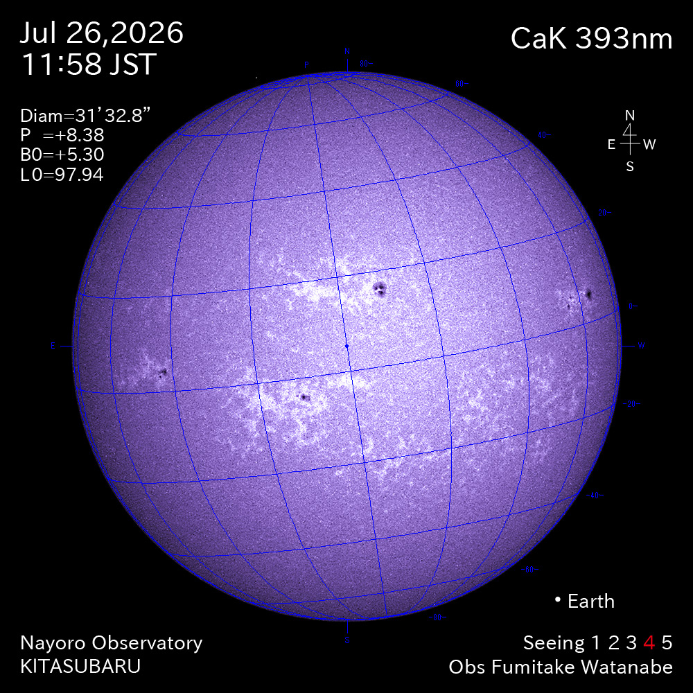 2026年7月26日 CaK波長の太陽