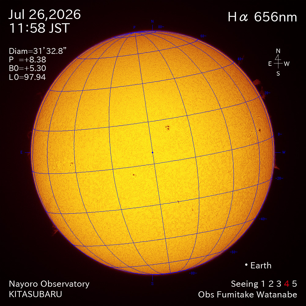 2026年7月26日 Ha波長の太陽