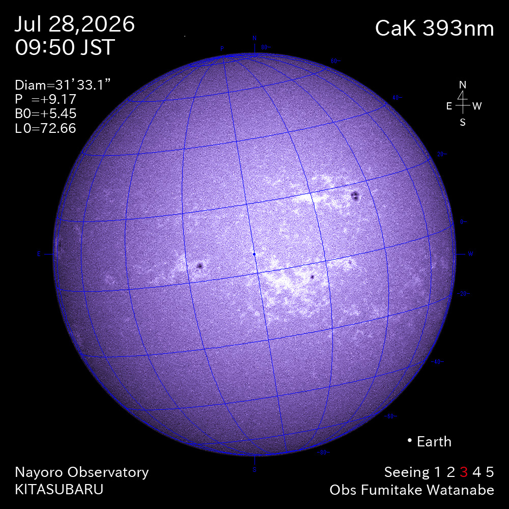 2026年7月28日 CaK波長の太陽
