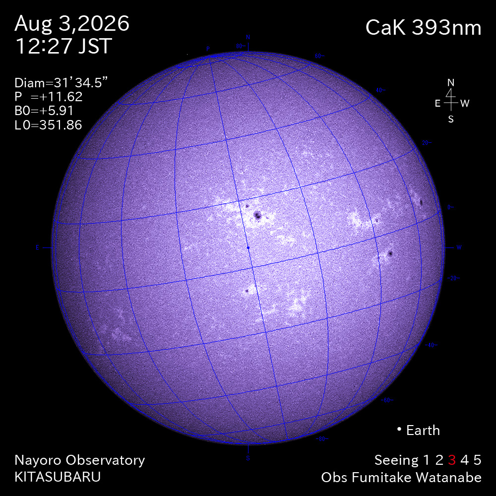 2026年8月3日 CaK波長の太陽
