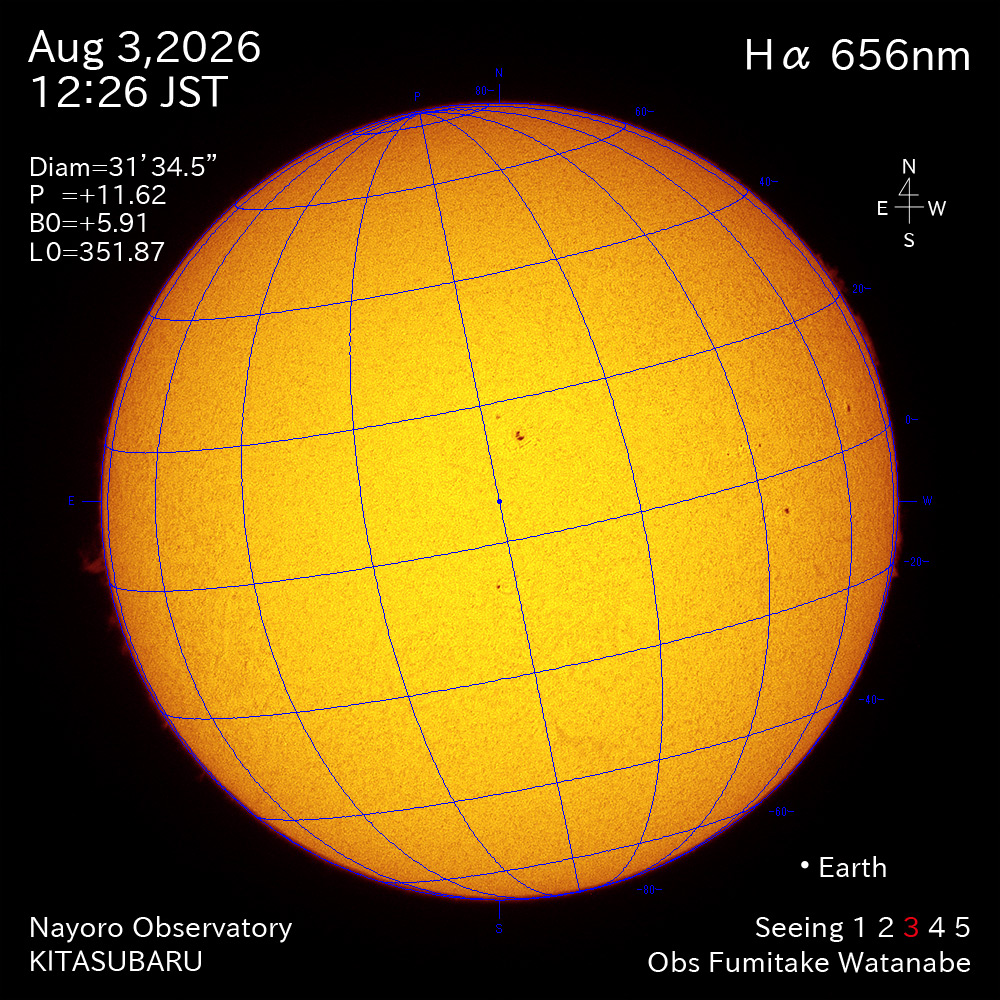 2026年8月3日 Ha波長の太陽