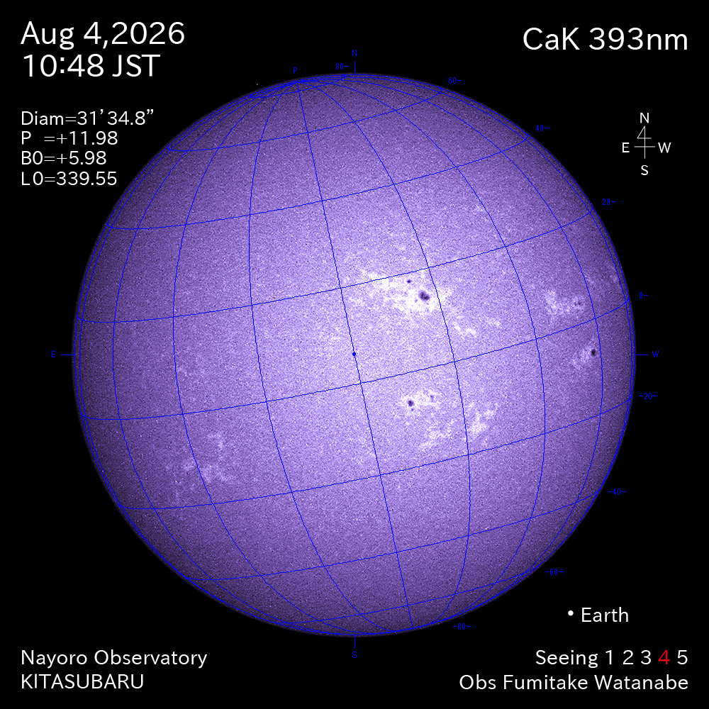2026年8月4日 CaK波長の太陽
