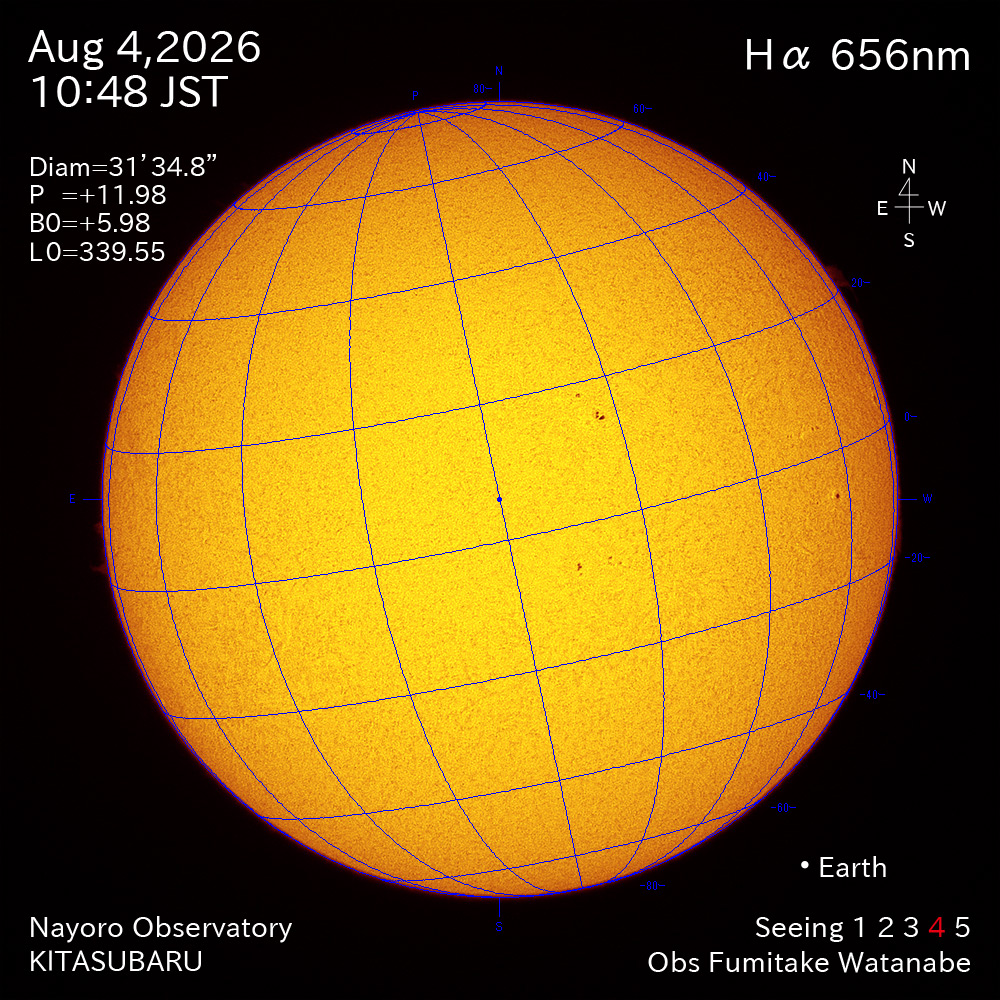 2026年8月4日 Ha波長の太陽