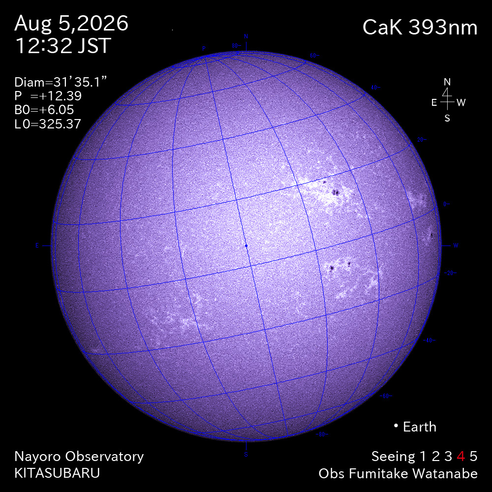 2026年8月5日 CaK波長の太陽