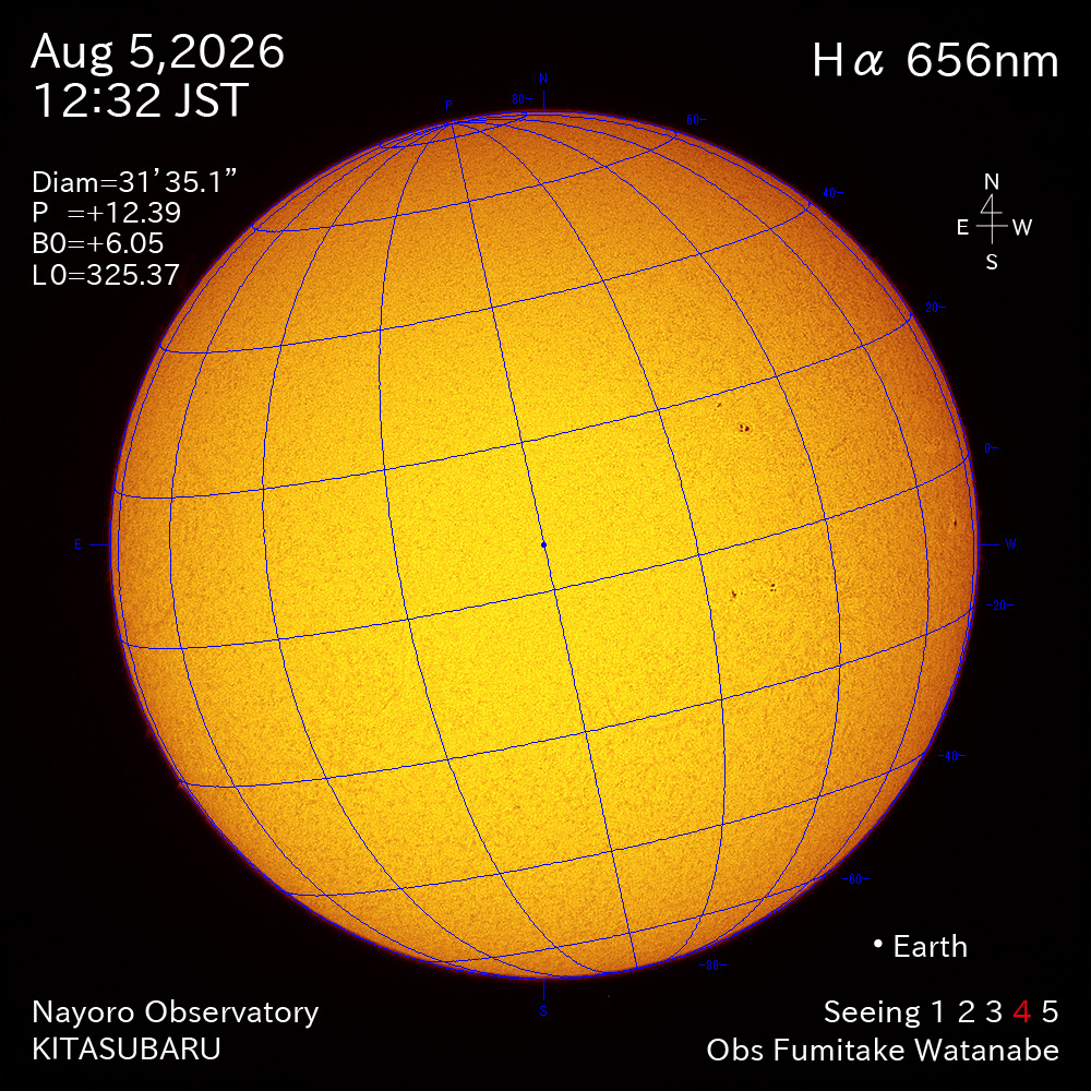 2026年8月5日 Ha波長の太陽