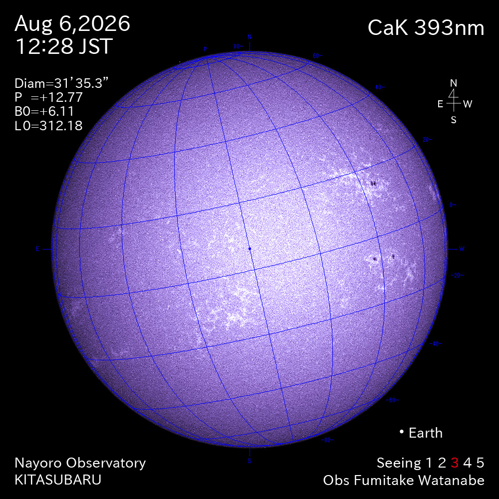 2026年8月6日 CaK波長の太陽