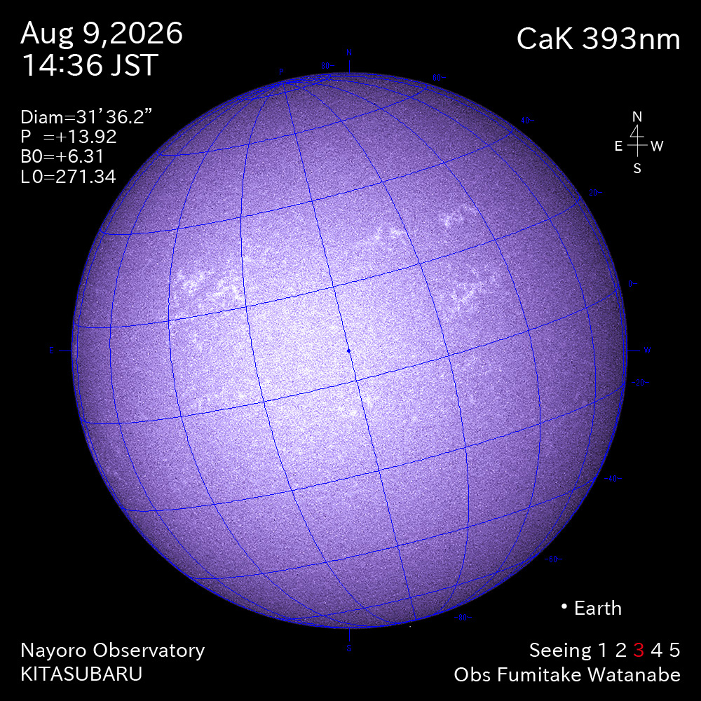 2026年8月9日 CaK波長の太陽