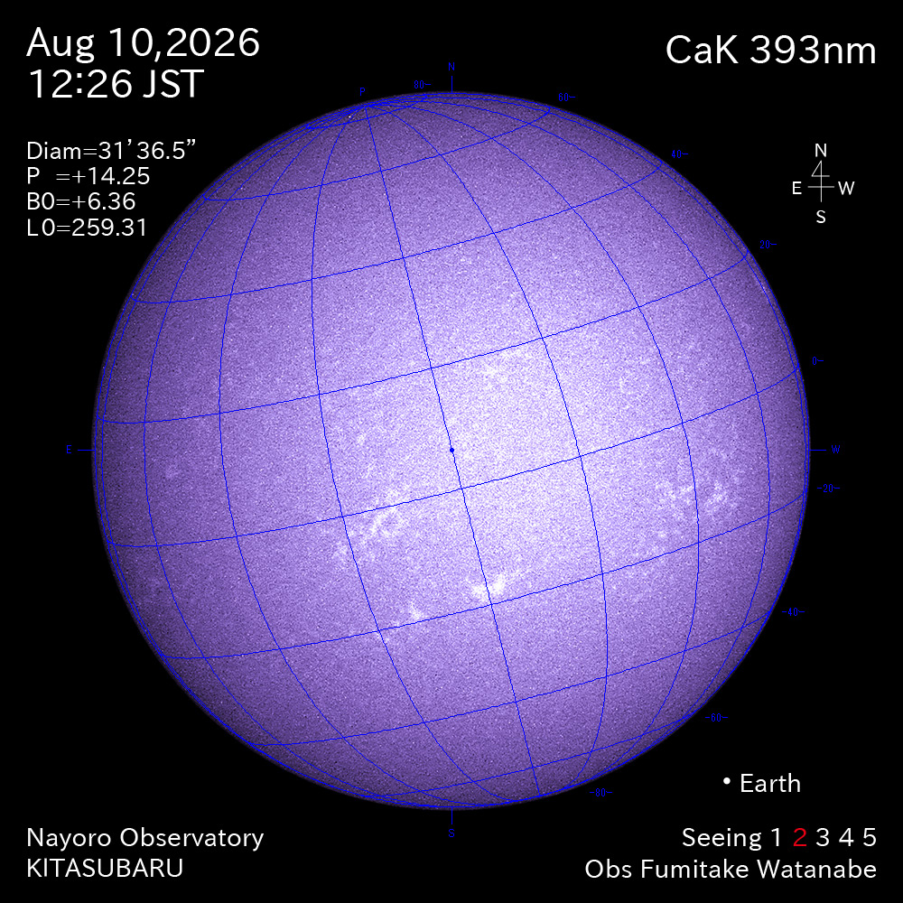 2026年8月10日 CaK波長の太陽