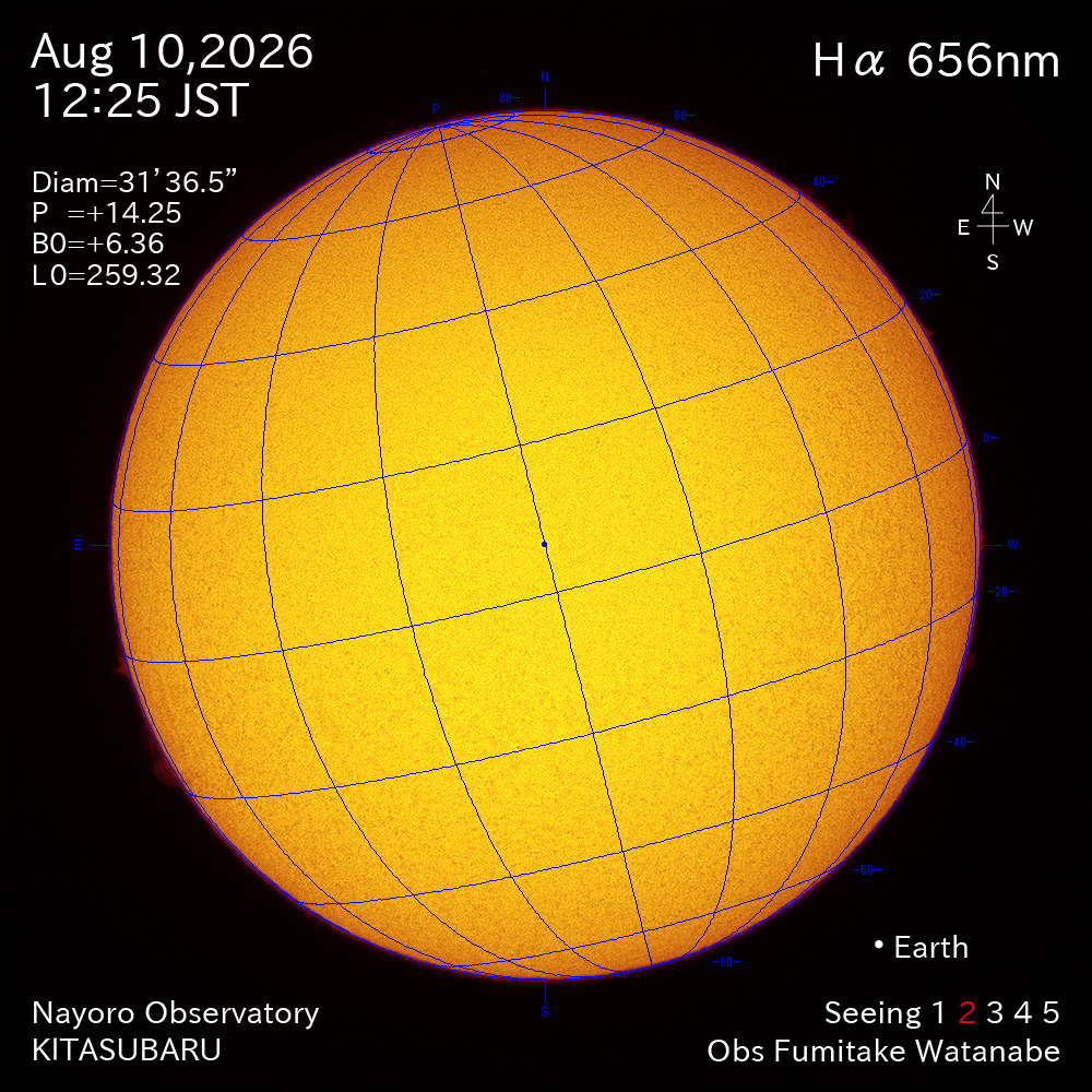 2026年8月10日 Ha波長の太陽