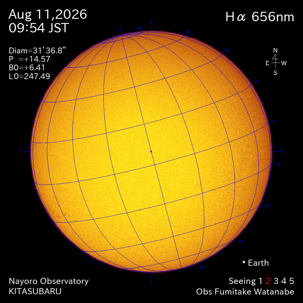 2026年8月11日 Ha波長の太陽