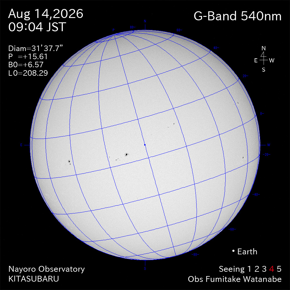 2026年8月14日 540nm波長の太陽
