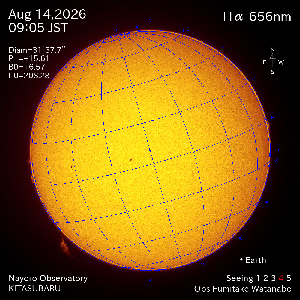 2026年8月14日 Ha波長の太陽