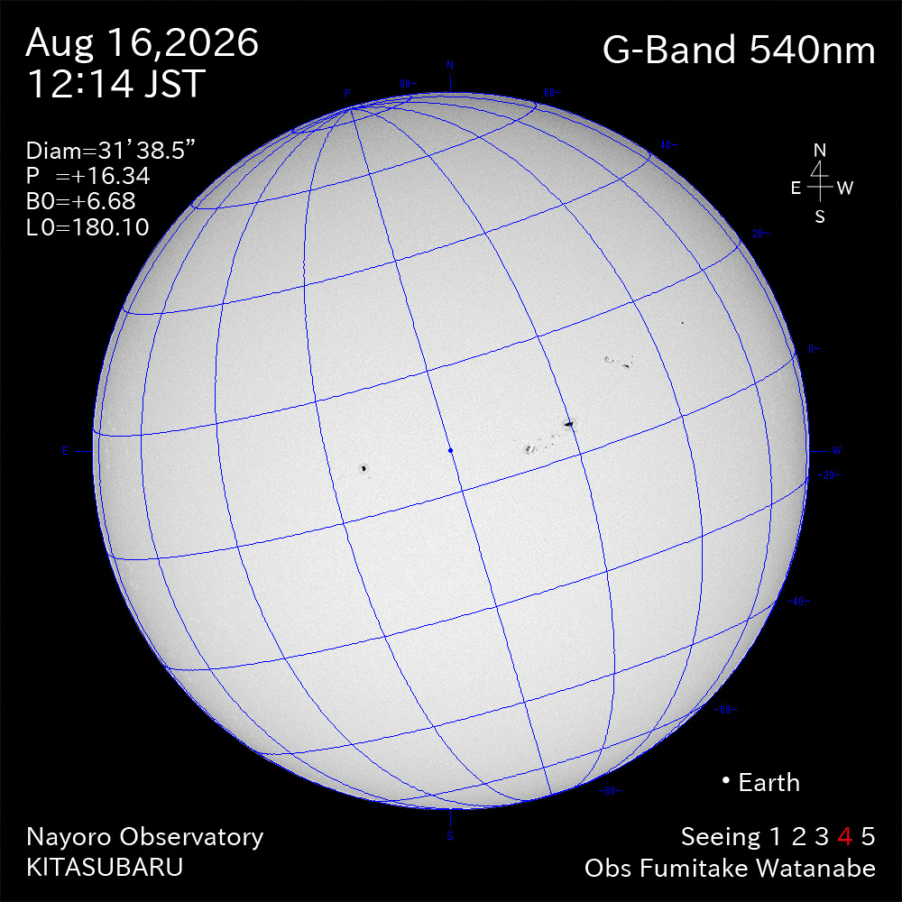 2026年8月16日 540nm波長の太陽