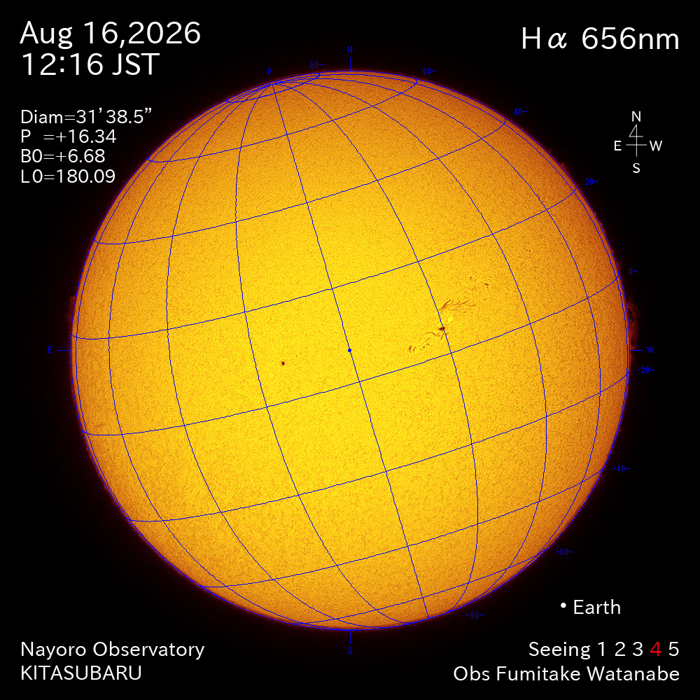 2026年8月16日 Ha波長の太陽