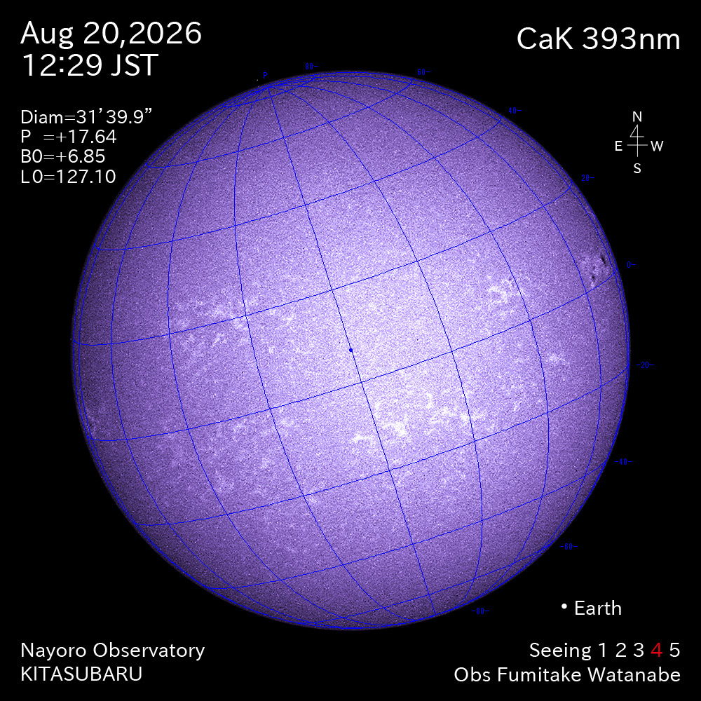 2026年8月20日 CaK波長の太陽