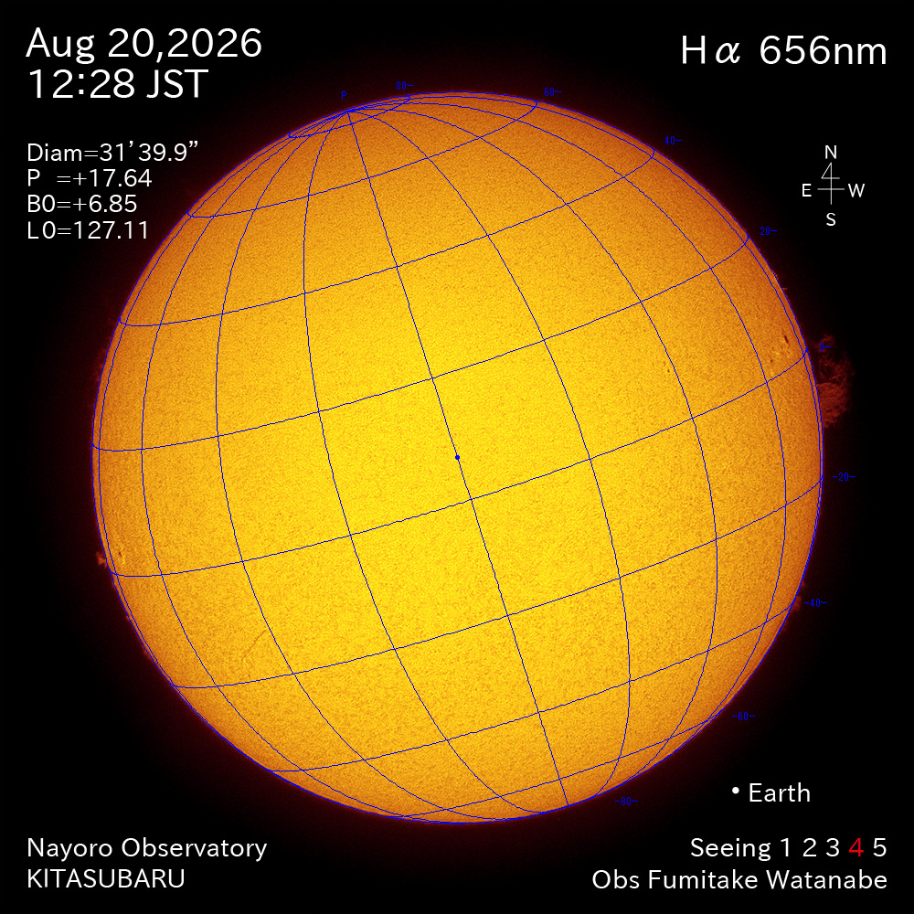 2026年8月20日 Ha波長の太陽