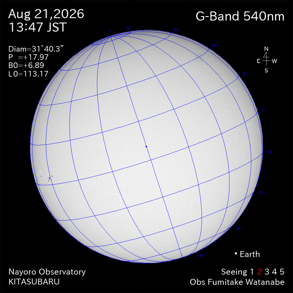 2026年8月21日 540nm波長の太陽