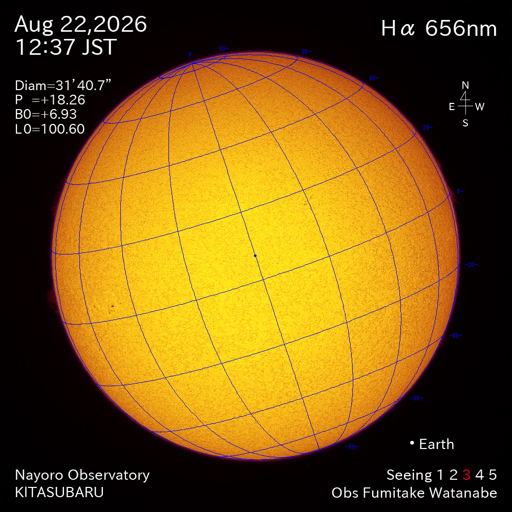 2026年8月22日 Ha波長の太陽