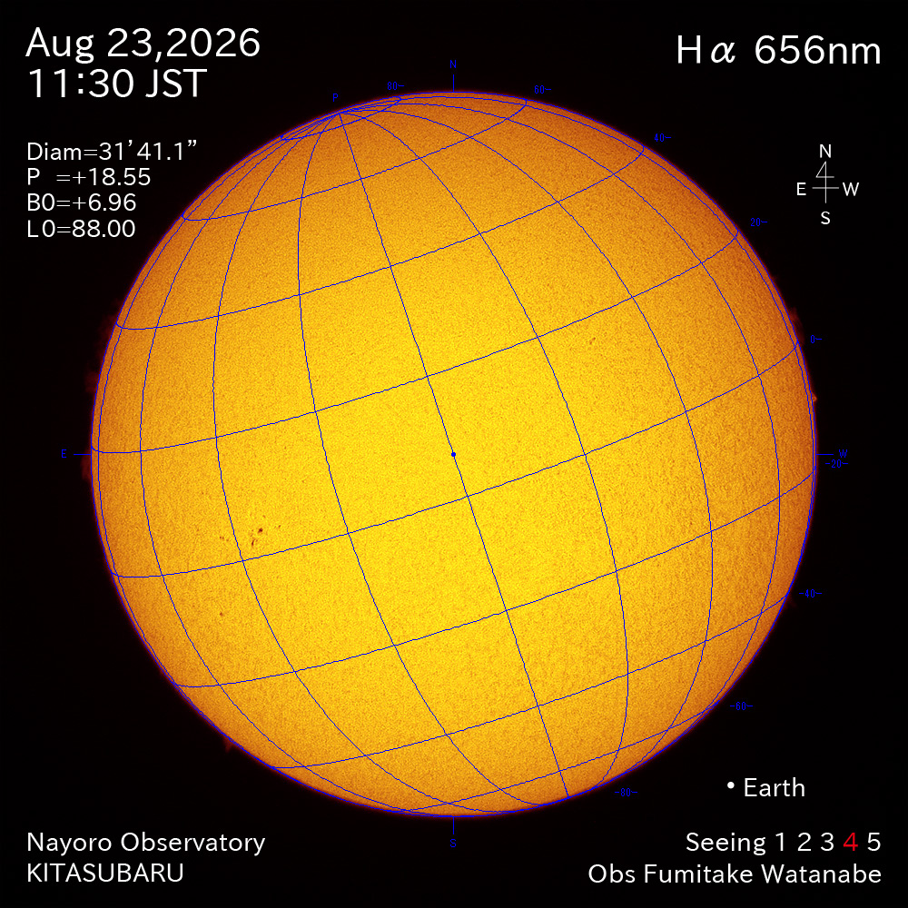 2026年8月23日 Ha波長の太陽
